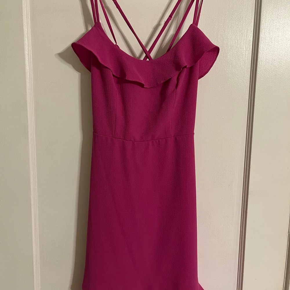 B Darlin Pink Ruffled Sleeveless Mini Dress
